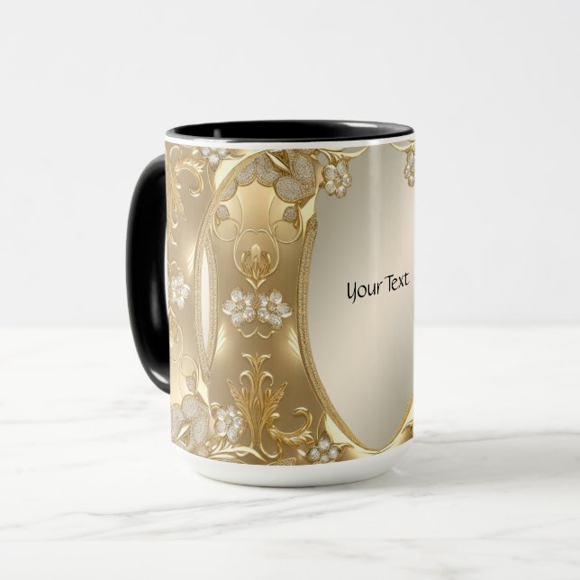 Mug Boug Floral Orné Or (Devant gauche)