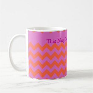 Mug Boug, magenta et Chevrons orange personnalisés