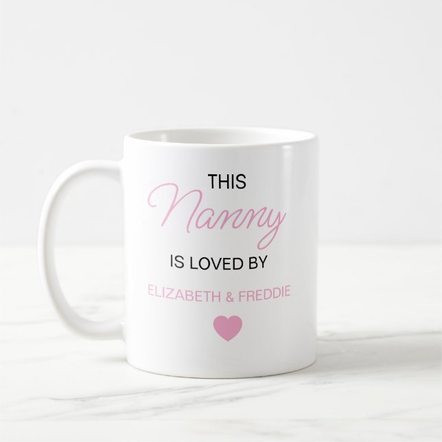 Mug Boug Nanny, Cadeaux Nannie Nanna, Personnalisé (Gauche)