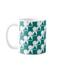 Bouge De Café Avec Cercle, Triangle & Motif Carré