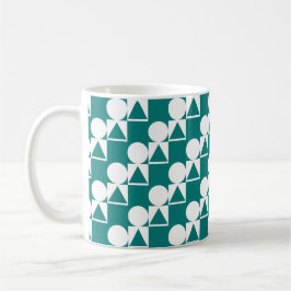 Mug Bouge De Café Avec Cercle, Triangle & Motif Carré