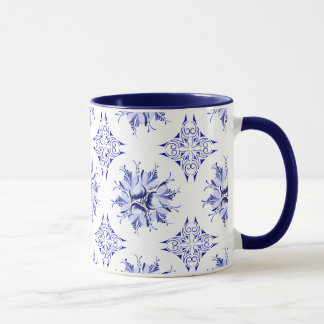 Mug Bouge de café floral Inky | Indigo et White