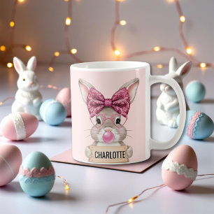 Mug Bouge de café lapin de Pâques personnalisée pour l