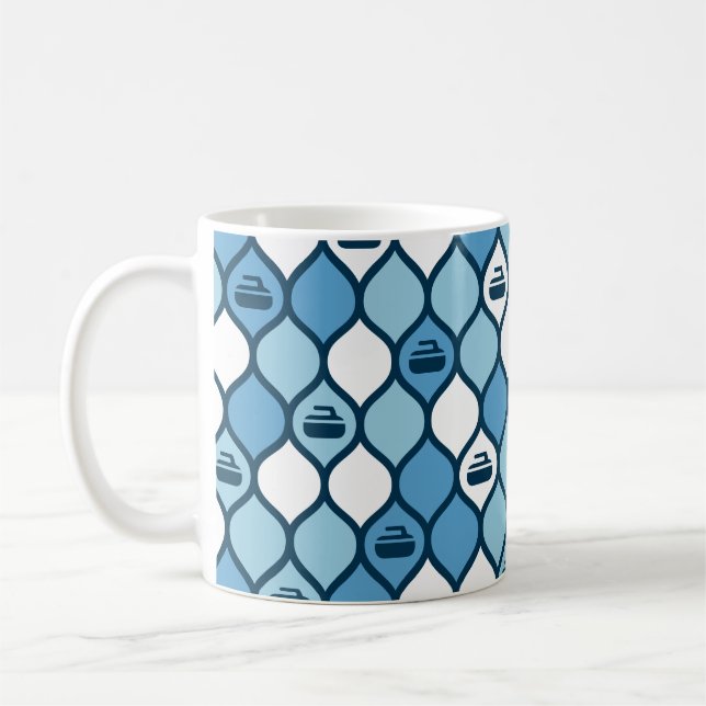 Mug Bouge de carreaux de curling - Bleu/Blanc (Gauche)