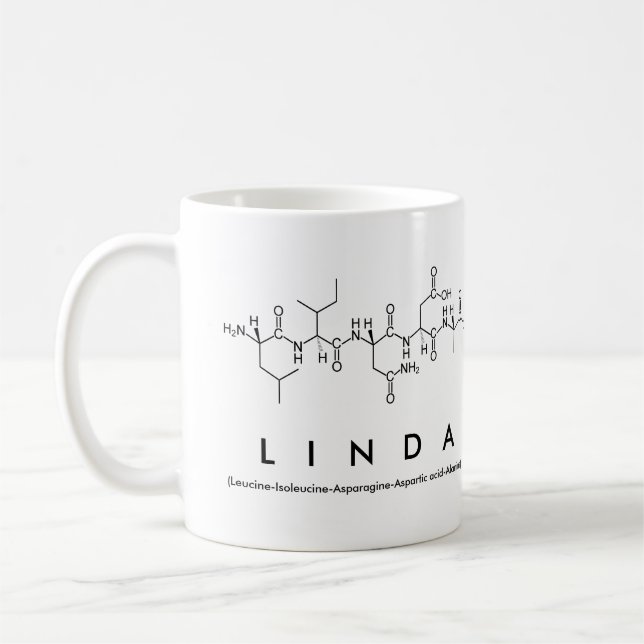 Mug Bouge de nom du peptide Linda (Gauche)