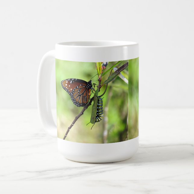 Mug Bouge de papillon Queen et monarque Caterpillar (Devant gauche)