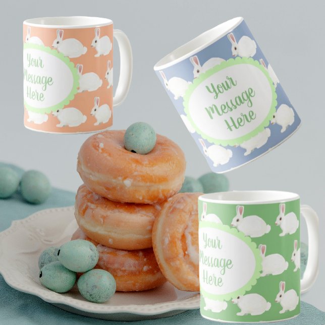 Mug Bouge en latte de lapin blanc personnalisé (Créateur téléchargé)