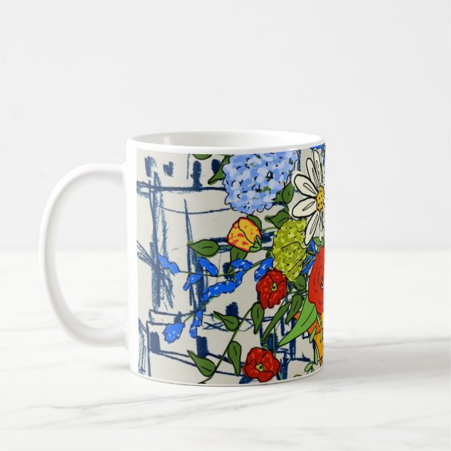 Mug Bouge florale d'art qui vous fera sourire ! (Gauche)