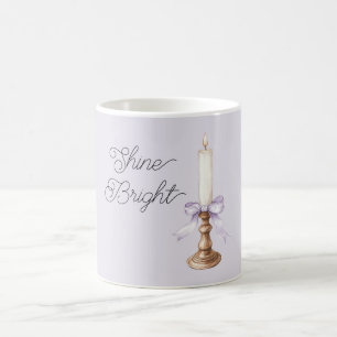 Mug Bougie Blanc Or Lavande Arc Lumineux