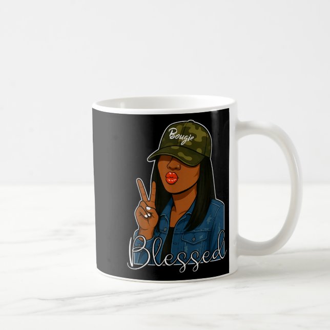 Mug Bougie Blessed Camo Hat Christian Black Woman  (Droite)
