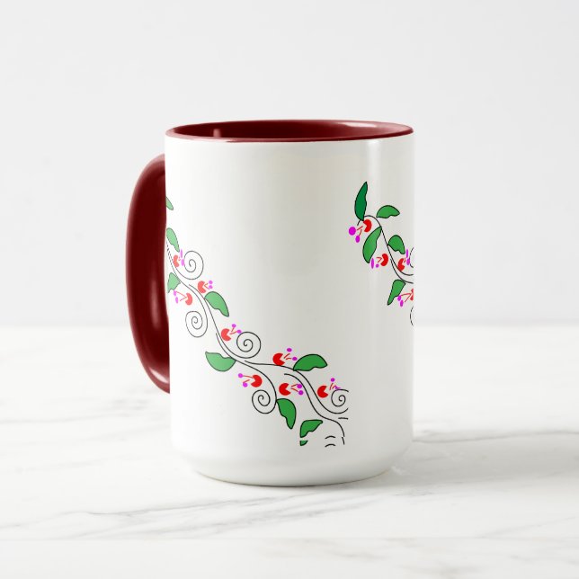 MUG BOUGIE DE DESSIN FLORAL (Devant gauche)