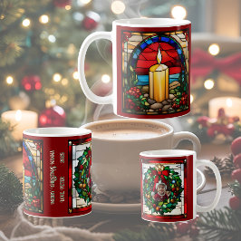 Mug Bougie de Noël dorée Faux Verre tendu