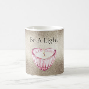 Mug Bougie en forme de cœur rose en or champagne Sois