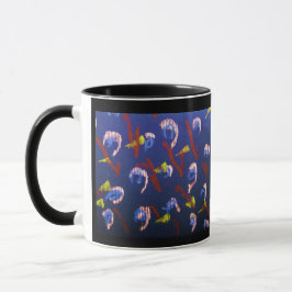 Mug bouillie de café crevette abstraite bleue claire