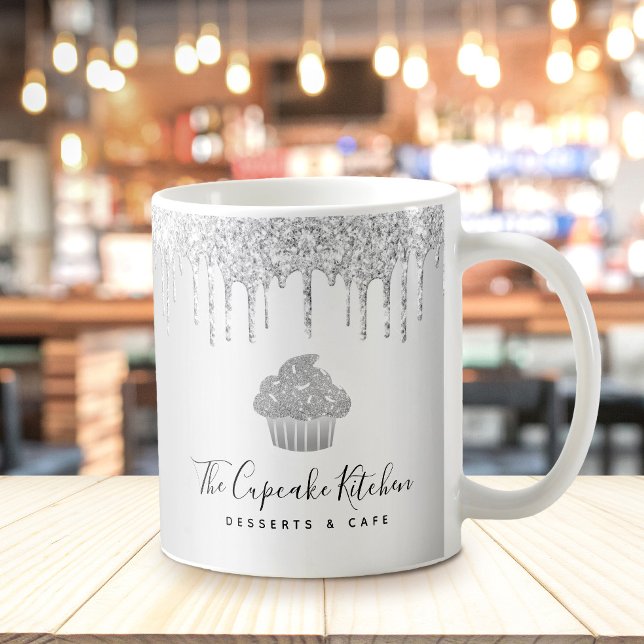 Mug Boulangerie Cupcake Argent Pâtisserie Chef Parties (Créateur téléchargé)