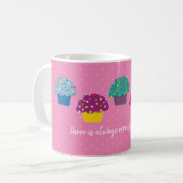 Mug Boulangerie Cupcake Frosted Wimsical Rose Polka Do