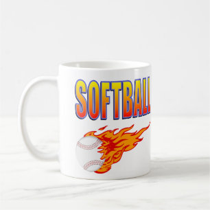 Mug Boule blanche de flamme du base-ball