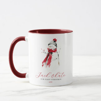 Mug Boule de neige à l'aquarelle élégante Notre premie