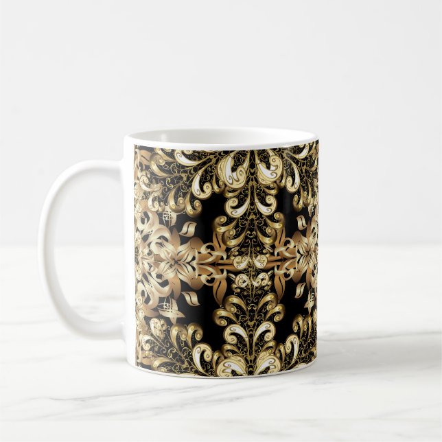 Mug Boule de neige dorée simple motif sans soudure. Vi (Gauche)