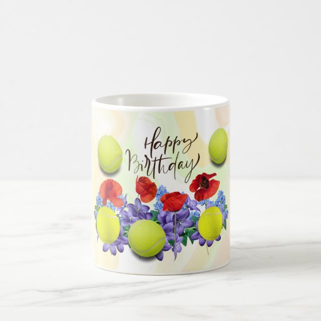 Mug Boule de tennis avec beaucoup de fleur pour l'anni (Centre)