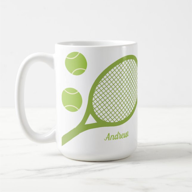 Mug Boule de tennis moderne personnalisée (Gauche)