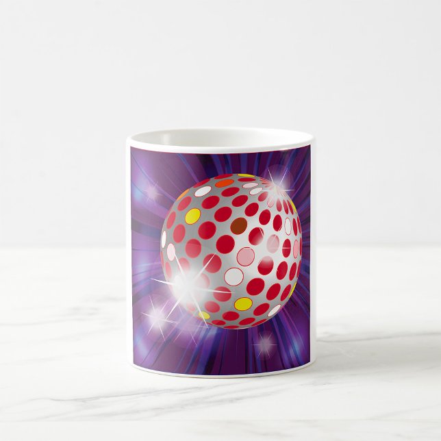 Mug Boule disco rétro années 70 Rouge vibrant (Créateur téléchargé)