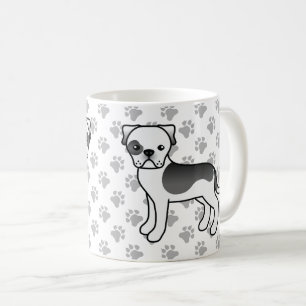 Mug Bouledogue américain pie noir mignon chien de dess