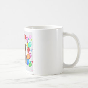 Mug Bouledogue avec ballons colorés thème d'anniversai