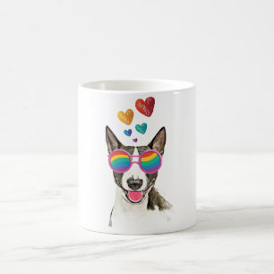 Mug Bouledogue avec des cœurs pour la Saint-Valentin