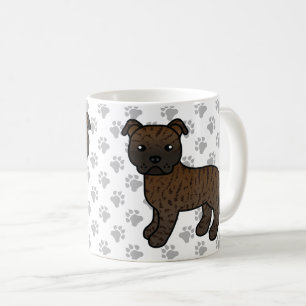 Mug Bouledogue Cartoonique Staffordshire Bringé