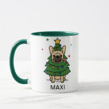 Bouledogue français arbre de Noël nom personnalisé