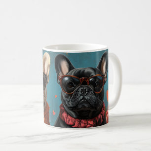 Mug Bouledogue Français Avec Roses Du Cœur Saint-Valen