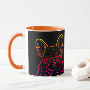 Mug Bouledogue français cœur néon French Bulldog