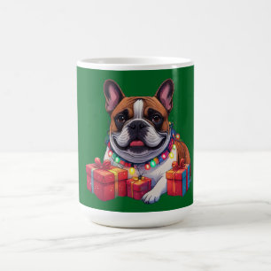 Mug Bouledogue français guirlande de Noël