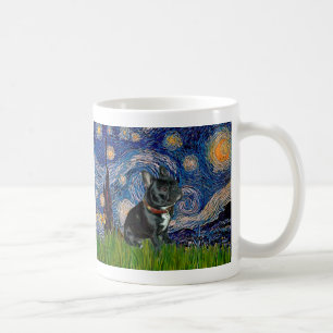 Mug Bouledogue français (noir 11) - Nuit étoilée
