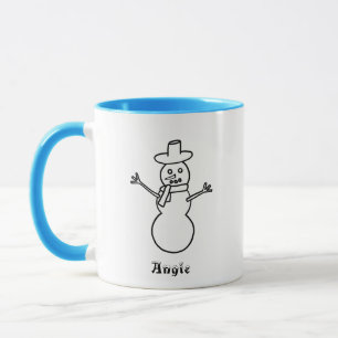 Mug Boules de bonhomme de neige personnalisées pour le