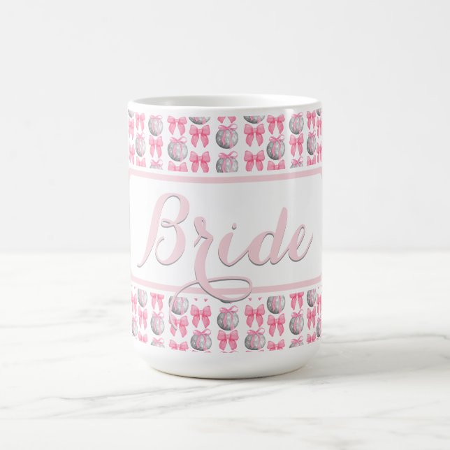Mug Boules de discothèque Coquette Rubans roses Cadeau (Centre)