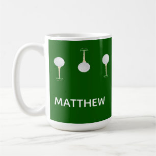 Mug Boules de golf Monogram motif sur vert