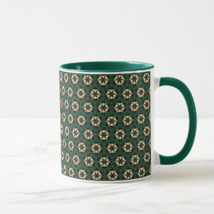 Mug Boules de Noël en or avec arbre vert