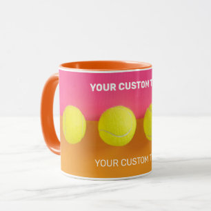 Mug Boules de tennis de texte personnalisées