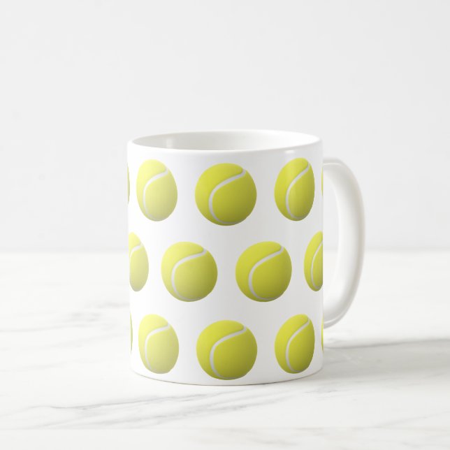 Mug Boules de tennis en 3D d'affilée (Devant droit)