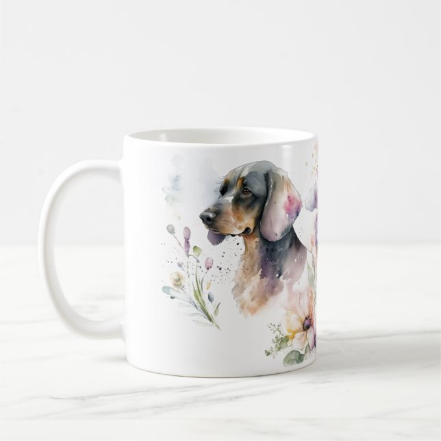 Mug Bouquet Dachshund et fleurs (Gauche)