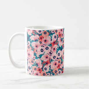 Mug Bouquet d'aquarelle de fleurs sans couture motif