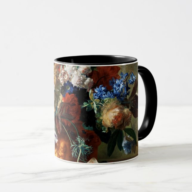 MUG BOUQUET DE FLEURS DANS UNE URNE NOIRE (Devant droit)