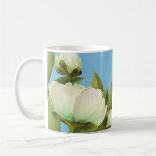 Mug Bouquet de fleurs de pivoines blanches élégantes