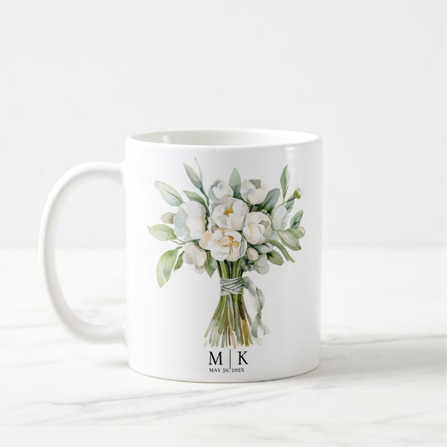 Mug Bouquet de fleurs Mariages aquarelles (Gauche)