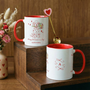 Mug Bouquet de gribouillis de chien mignon Joyeuse Sai