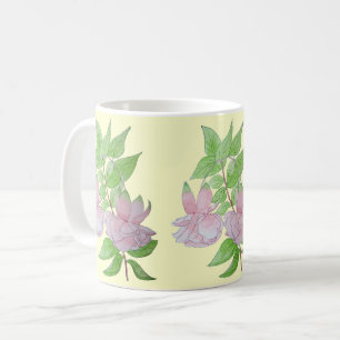Mug bouquet de jolies fleurs fuchsia roses
