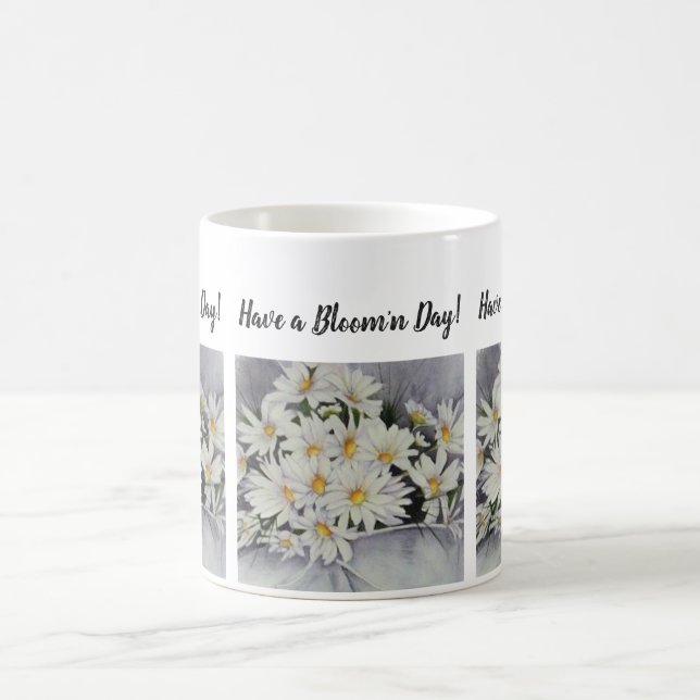 Mug Bouquet de marguerite blanche Fleurs aquarelles (Centre)