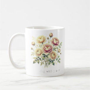 Mug Bouquet de pivoines à l'aquarelle douce....